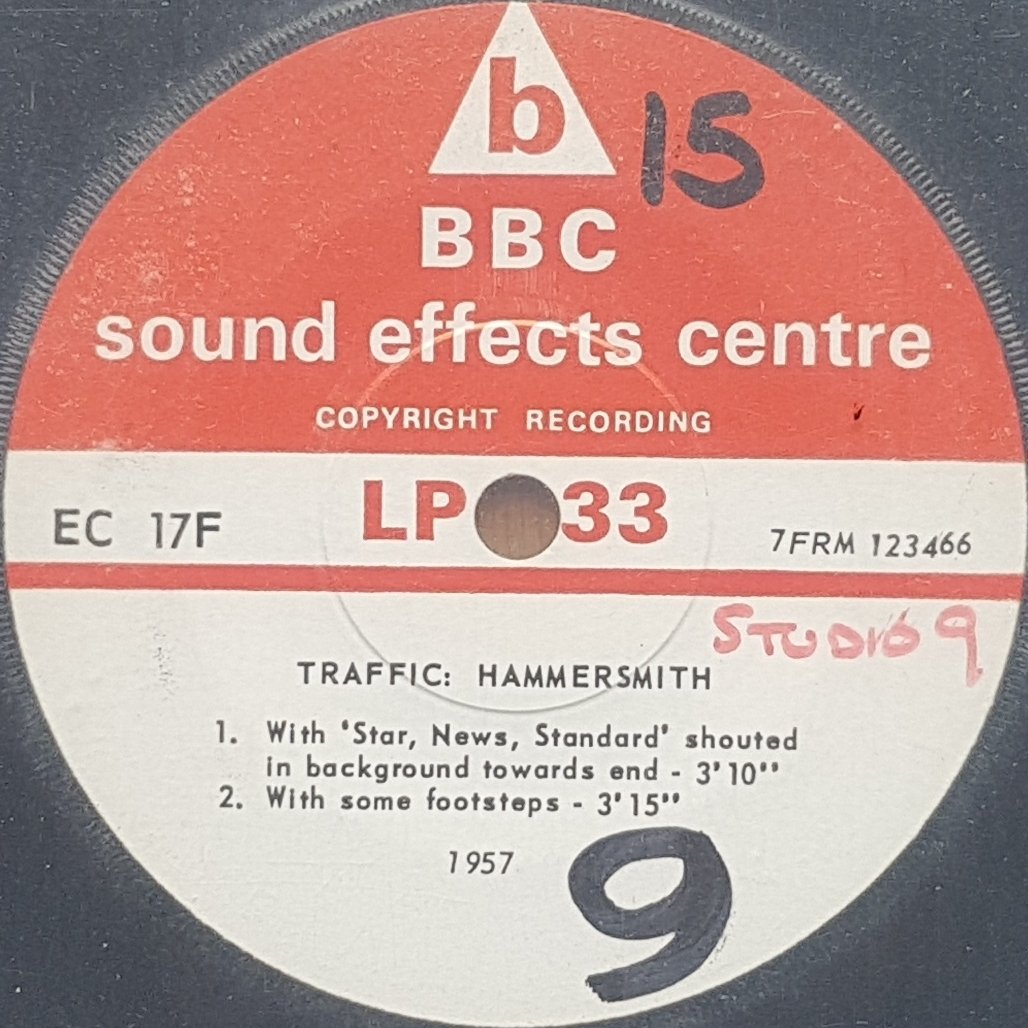 EC 17F Traffic (Under cover) / Hammersmith Not registered from the BBC records and Tapes library Label
